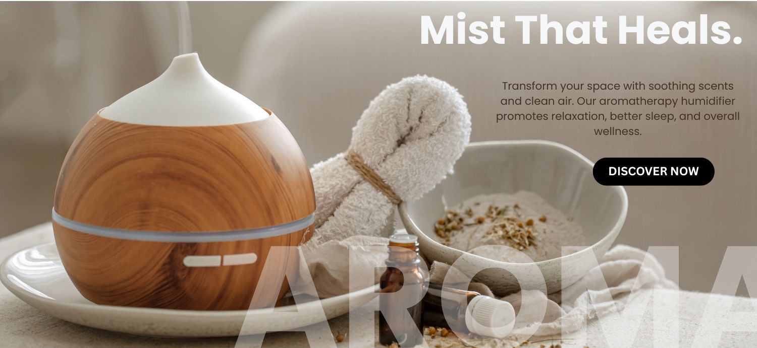 Transform your space with soothing scents and clean air. Our aromatherapy humidifier promotes relaxation, better sleep, and overall wellness.